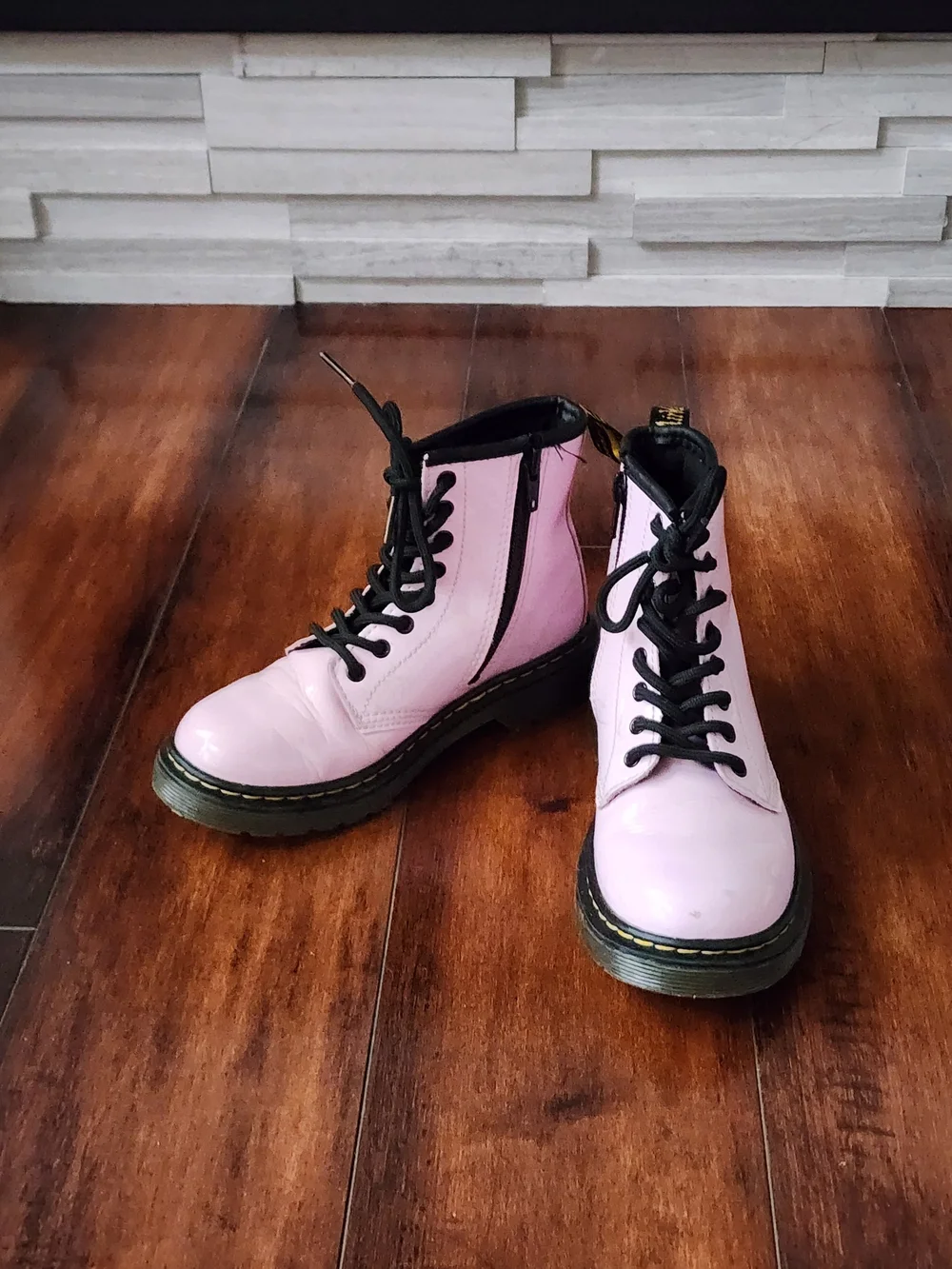 Dr. Martens 1460 Youth Pink Leather Lace-Up Combat Boots Kids US 13 UK 12 EU 31